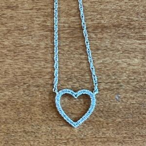 Diamond heart outline pendant from Jared, style crafted in 10K white gold.